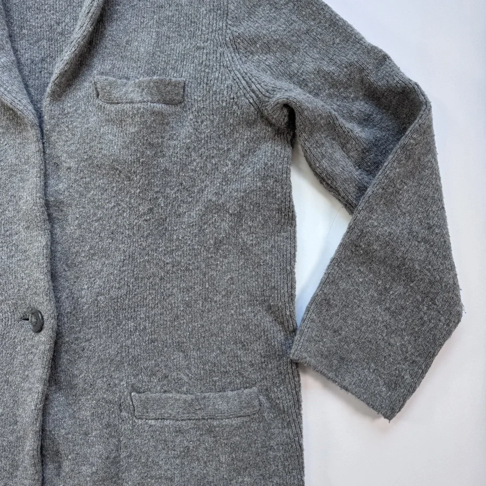 J CREW‎ Cocoon Sweater-Blazer Knit Cardigan Womens Medium Shawl Collar Pockets